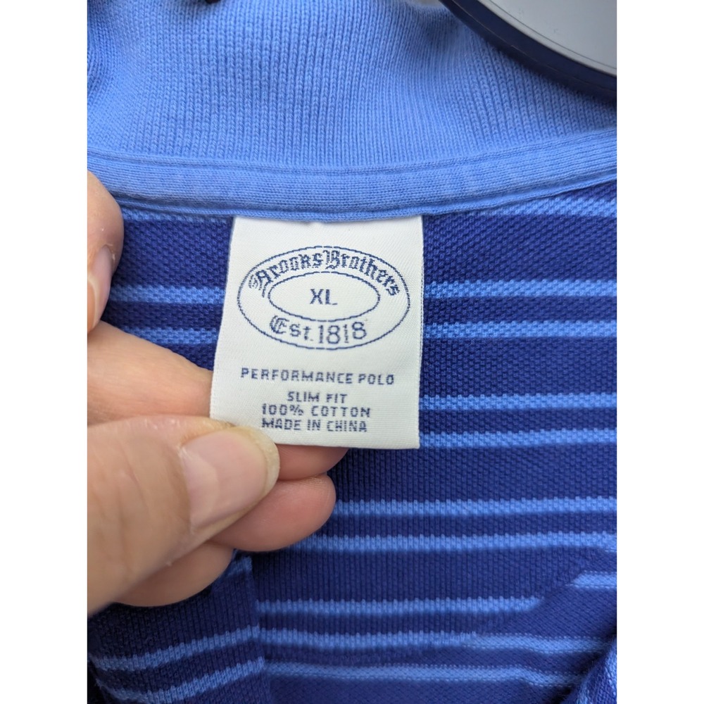 C4 Brooks Brothers Polo Shirt Mens XL Hyacinth Blue Cotton Performance Golf - Picture 4 of 5